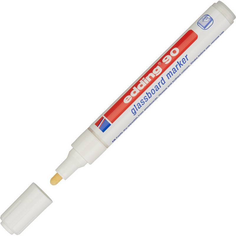 Маркер для стеклянных досок Edding E-90/049 белый (толщина линии 2-3 мм) 719681