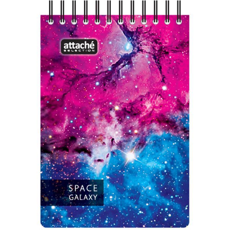 Блокнот Attache Selection Space Galaxy А6 120 л. в клетку спираль (107х152 мм) 487291