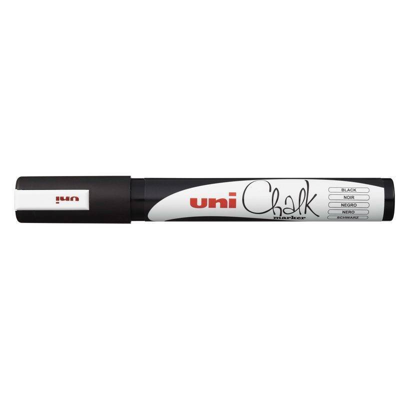 Маркер меловой Uni Chalk черный (толщина линии 2.5 мм) 719205