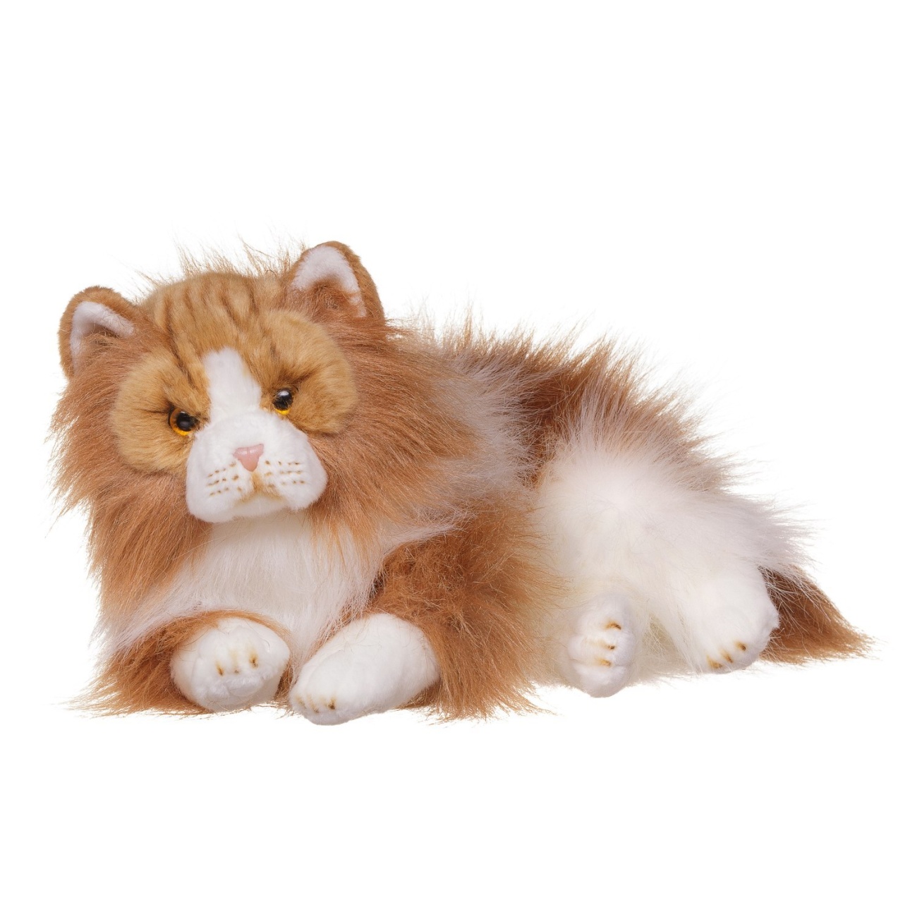 Мягкая игрушка Abtoys Домашние любимцы Кошечка персидская белая с рыжим 25см. (премиум) M4827