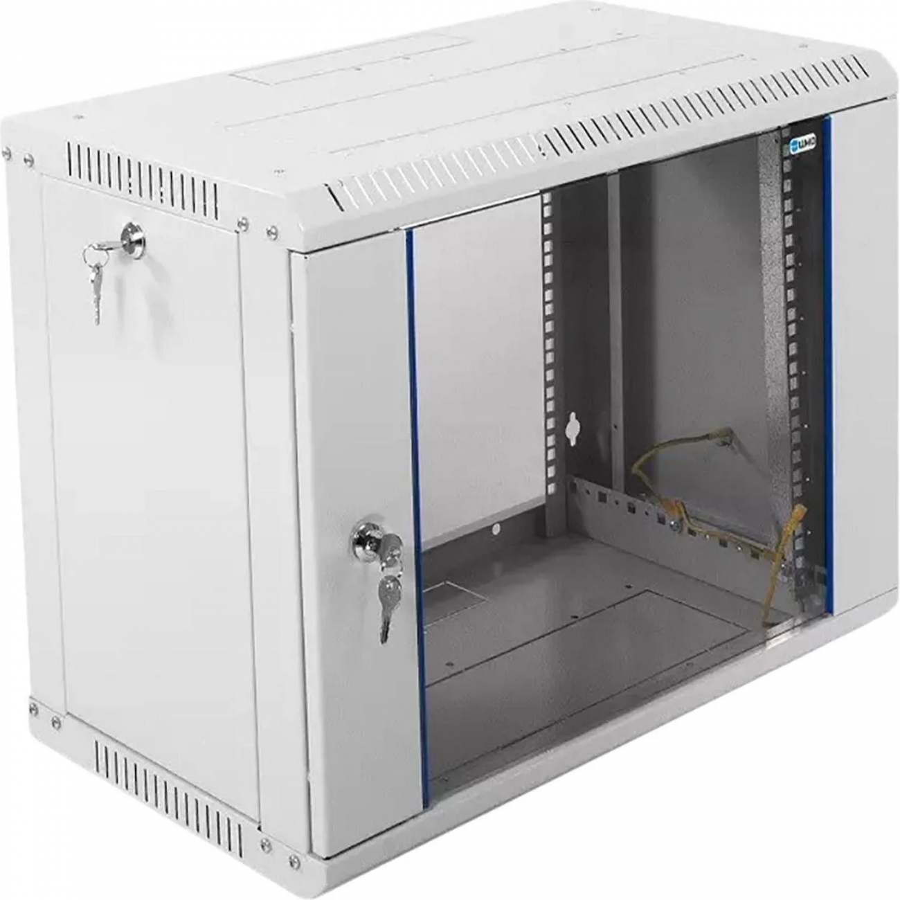 Шкаф настенный телеком. ЦМО разб. 9U (600х350) дверь стекло (ШРН-Э-9.350) 1988520