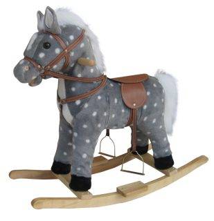 Качалка детская "Лошадь в яблоках" 62 см (озвученная, подвижные рот и хвост) Shantou Gepai 611036