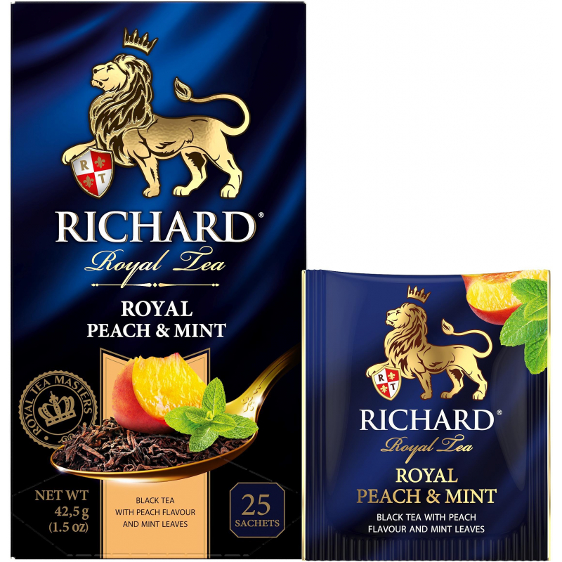 Чай Richard Royal Peach & Mint черный,ароматизированный, 25шт/уп 1423042