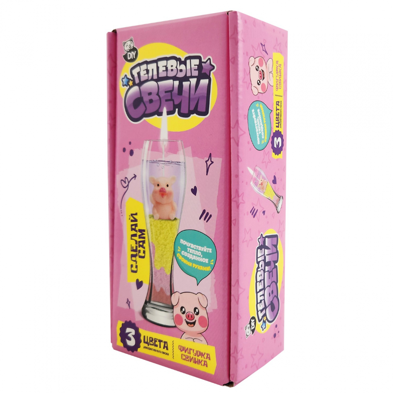 Набор для творчетсва Сделай сам Гелевая свеча фигрука Свинка ВИСМА 1735пл
