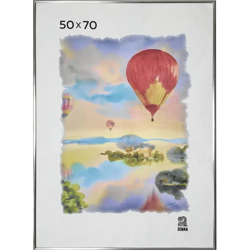 Рамка алюминиевая, 50х70, серебро, PS стекло Зебра 2226065