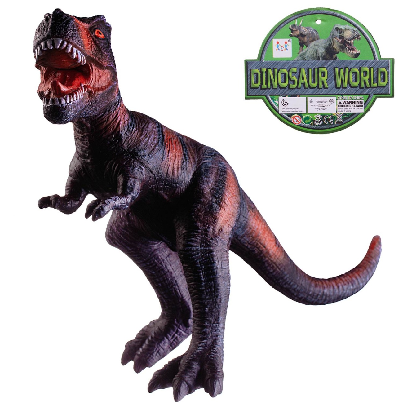 Фигурка Junfa Динозавр длина 50 см со звуком черно-красный WA-24130/черно-красный