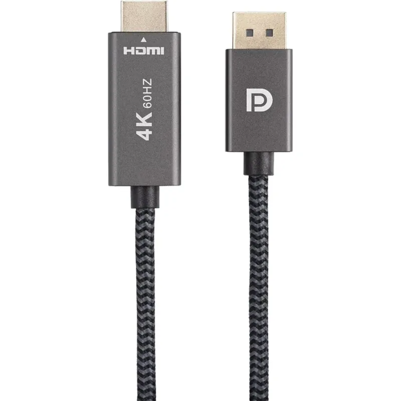 Кабель Telecom (TA561M-1.8M) DisplayPort M-> HDMI M 4K@60Hz 1.8m оплетка 2227292