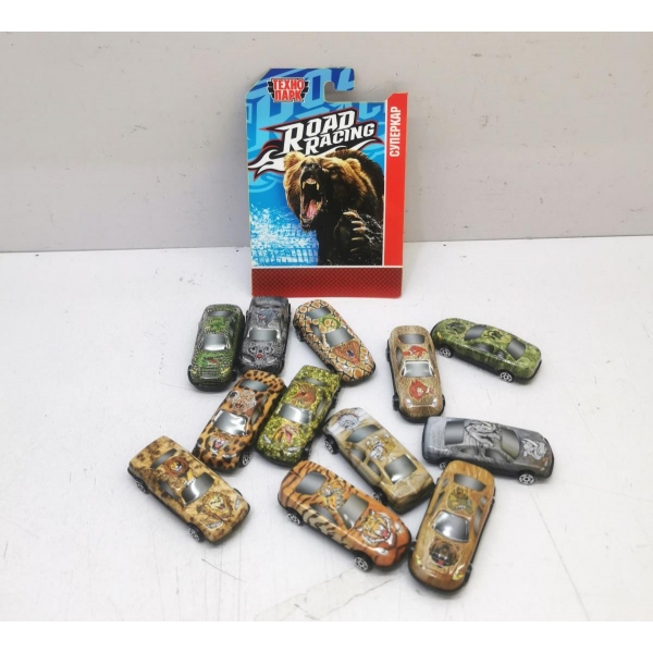 Машина металлическая Роад Рейсинг медведь Суперкар 7,5 см. (в асс) Технопарк RR-7-2434647-PRE-R1