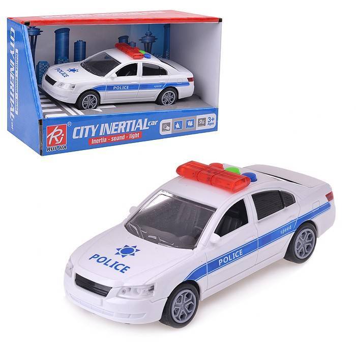 Машина игрушечная Полицейская, со звуковыми и световыми эффектами, 20х10х11,5 см арт. 6663A