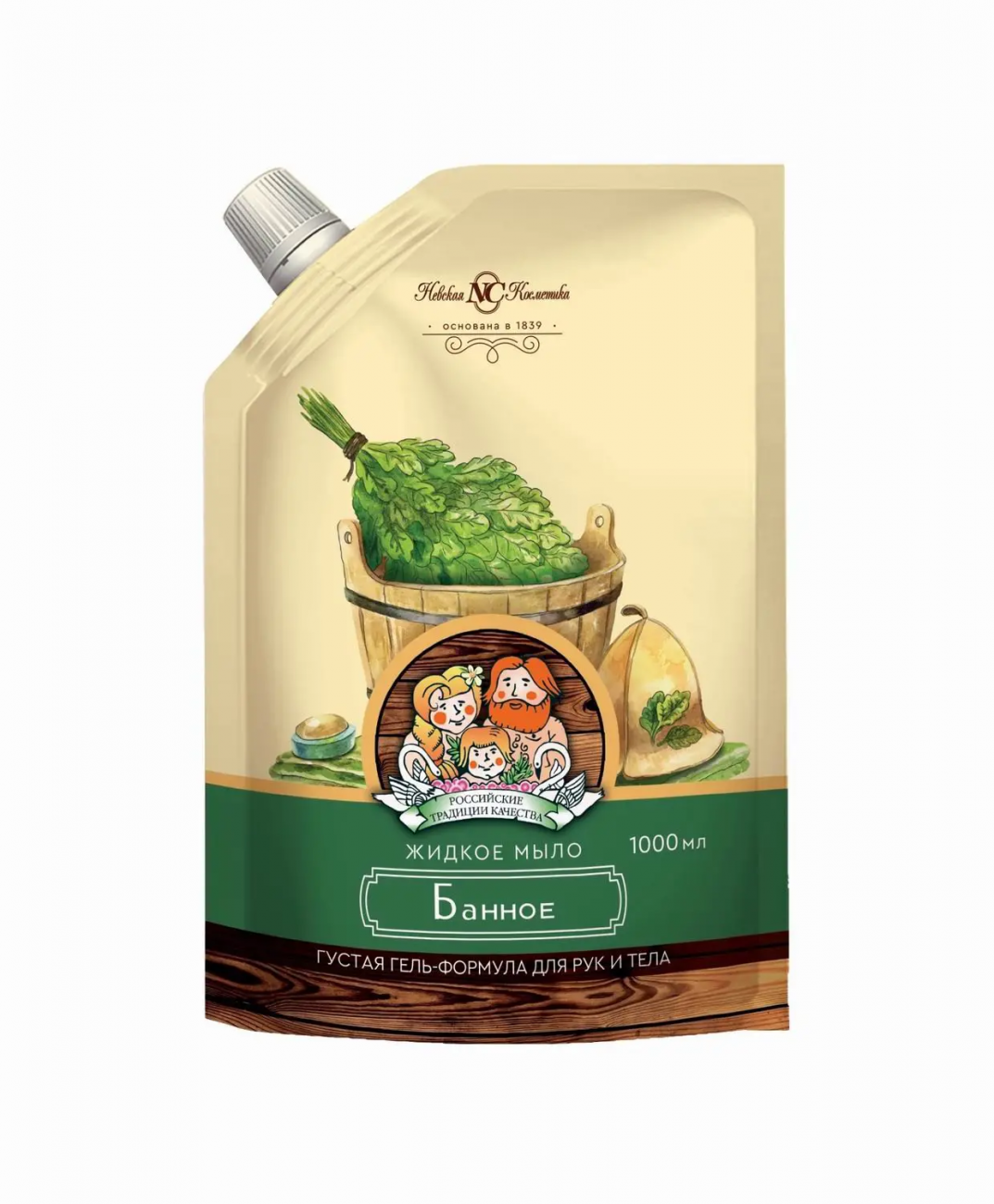Мыло жидкое Невская Косметика Банное 1л Дой-пак 4600697124605