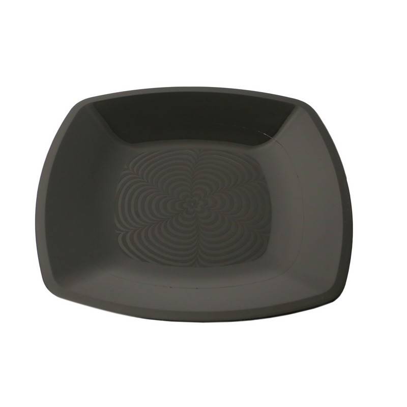 Тарелка одноразовая пластиковая 180х180 мм черная 12 штук в упаковке АВМ-Пластик 1043242