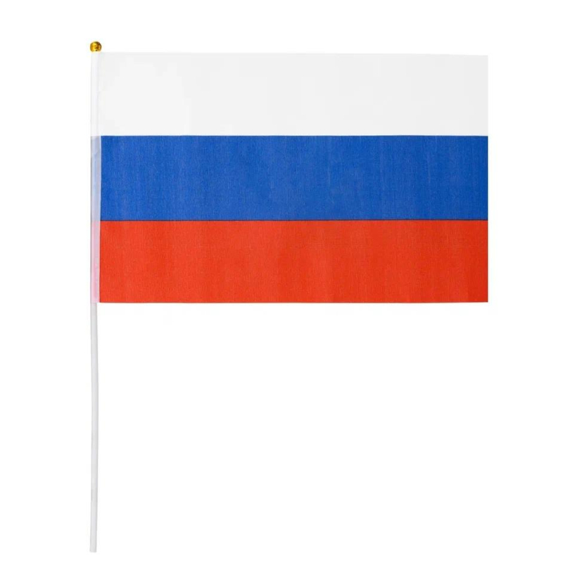 Флаг России 20х30см 12шт/уп пластик.флагшток,  искусств.шелк МС-3786 Mc Basir 1685338