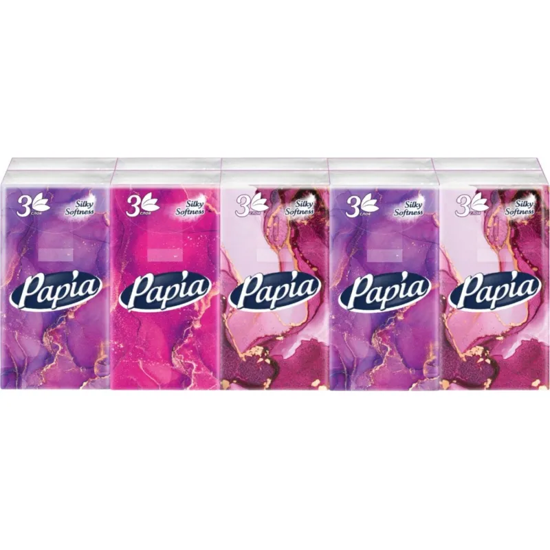 Носовые платочки Papia 3 сл.10лx10 пач/уп 2159557