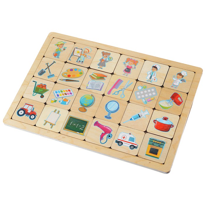Игра развивающая деревянная "Профессии" Десятое Королевство 00748ДК