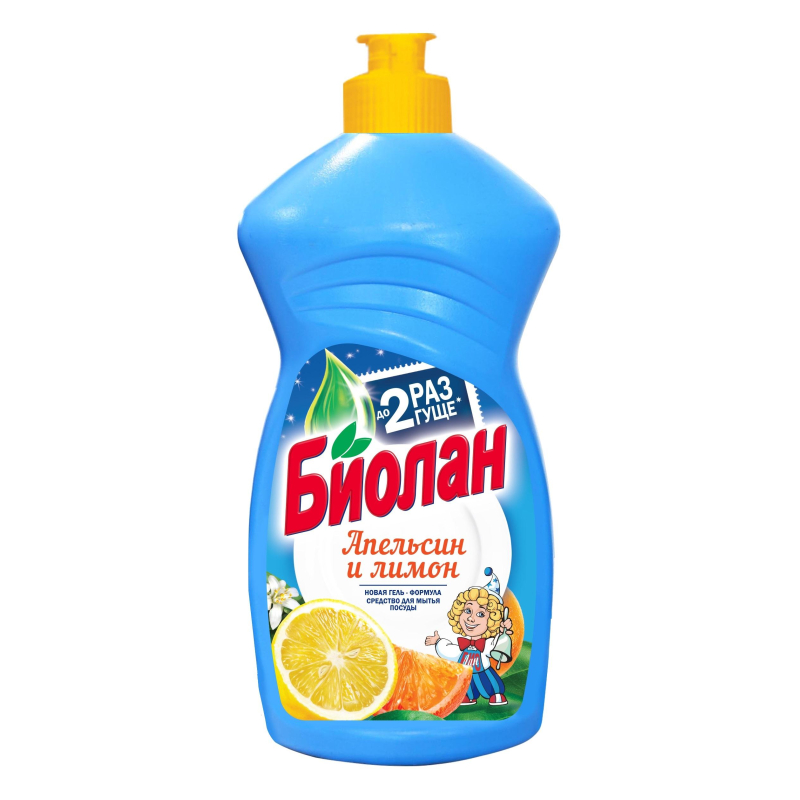 Средство д/мытья посуды Биолан Апельсин и Лимон 450гр 1621247