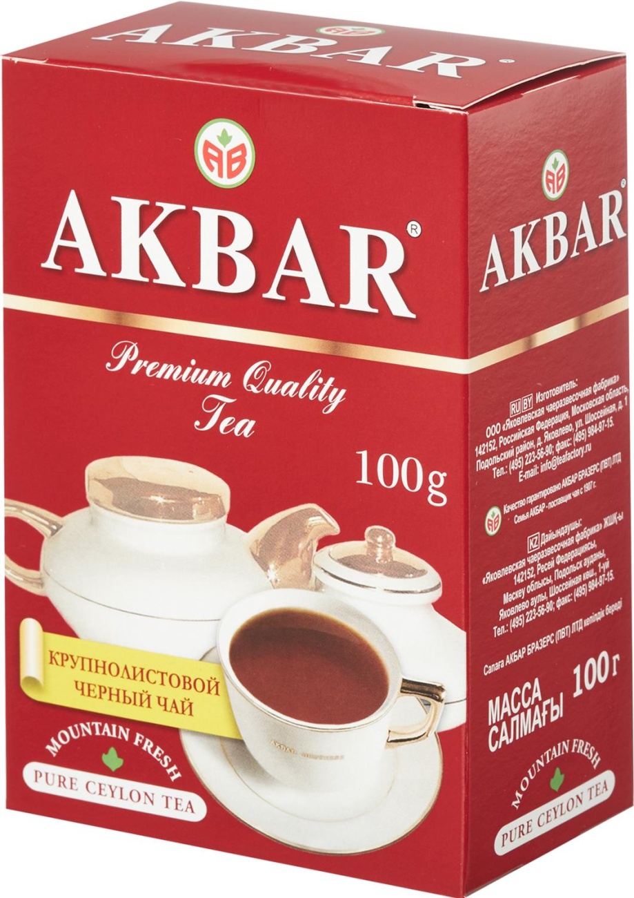 Чай Akbar Mountain Fresh листовой черный OPA, 100 г Акбар 973084