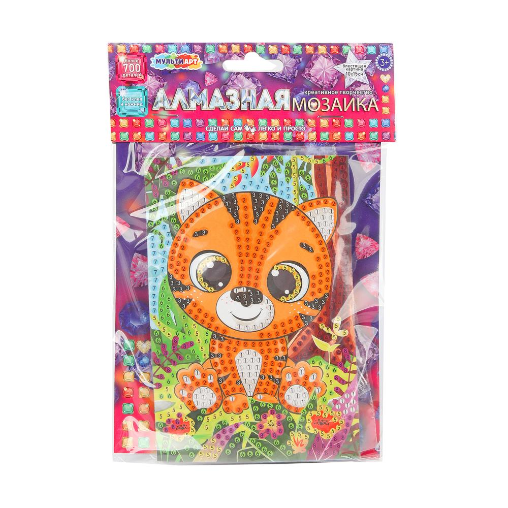 Алмазная мозаика 10х15 см. "Тигра" MultiArt AM10X15-113777