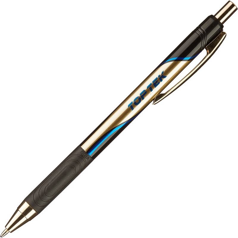 Ручка шариковая автоматическая Unimax Top Tek RT Gold DC синяя (толщина линии 0.5 мм) 722483