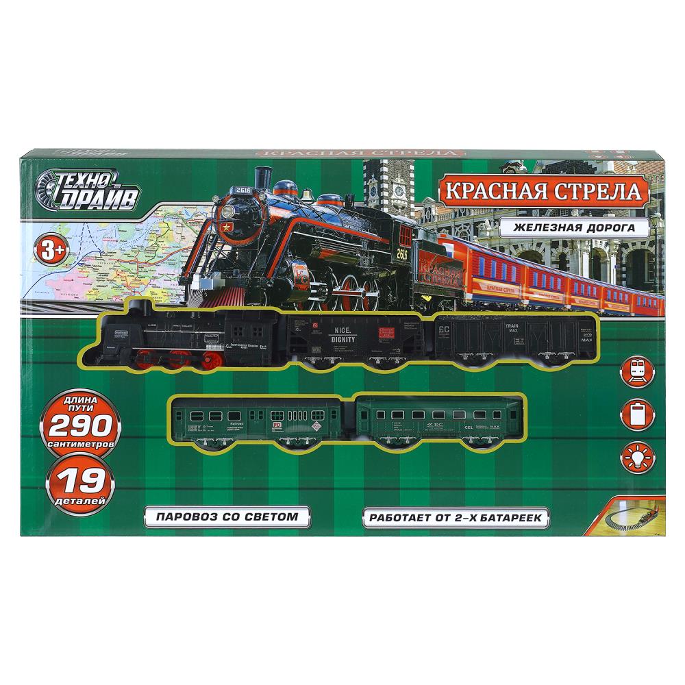 Железная дорога на бат. Красная стрела свет, длина 290 см ТЕХНОДРАЙВ 1602B005-R