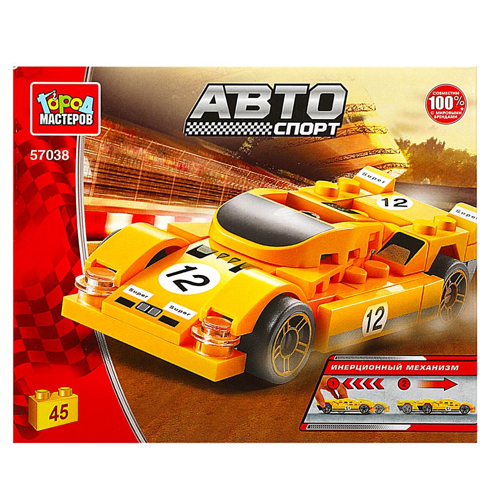 Конструктор Желтый спорткар (с инерцией) 45 дет. Город Мастеров 57038-ZH