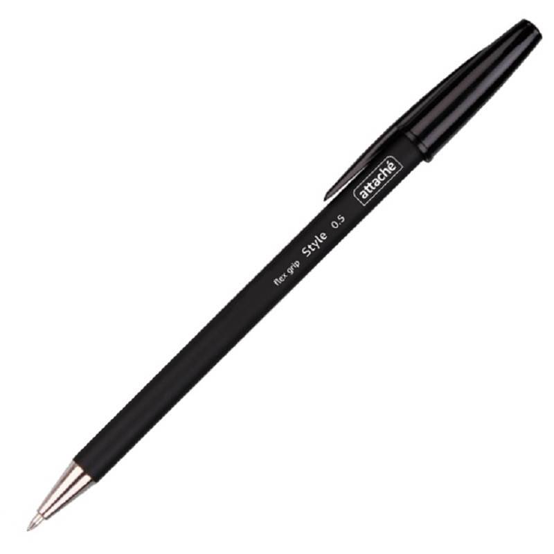 Ручка шариковая Attache Style черная (толщина линии 0.5 мм) 148056