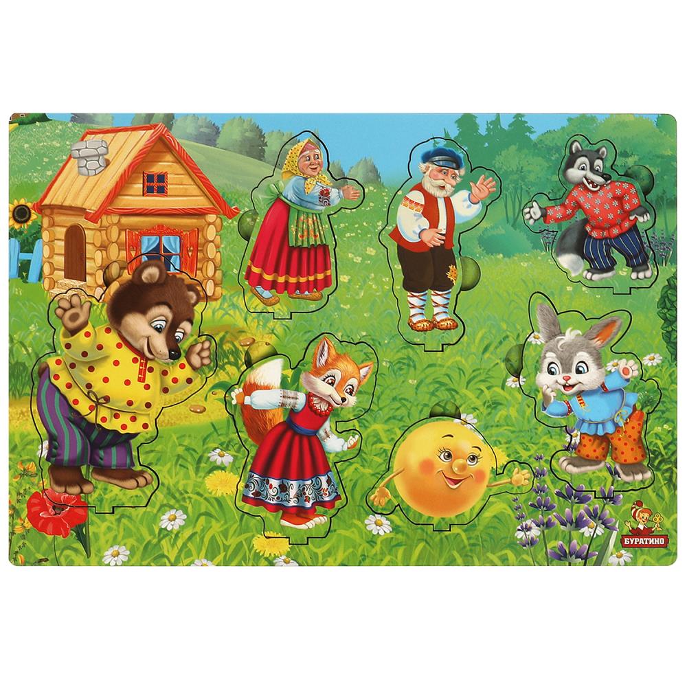 Рамка-вкладыш Колобок Буратино игрушки из дерева KOLOB-02