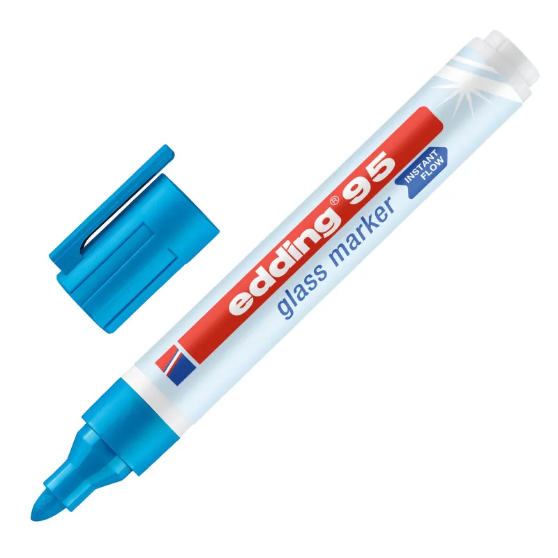 Маркер для стеклянных досок EDDING E-95/010 голубой 1,5-3мм круг.наконечник 1807457