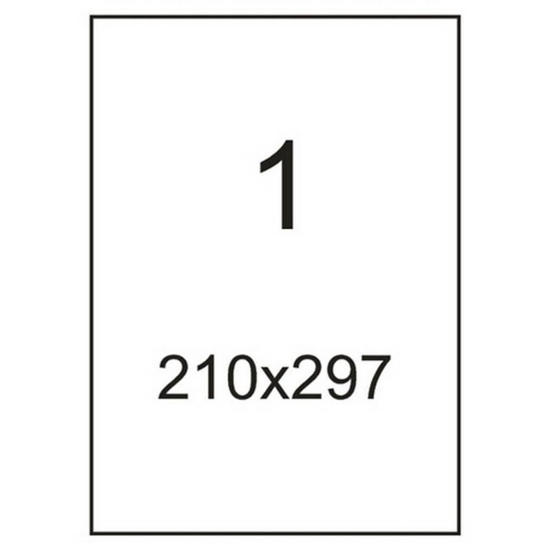 Этикетки самоклеящиеся Office Label эконом 210х297 мм белые (1 шта на л А4, 50 л в уп) 1222157