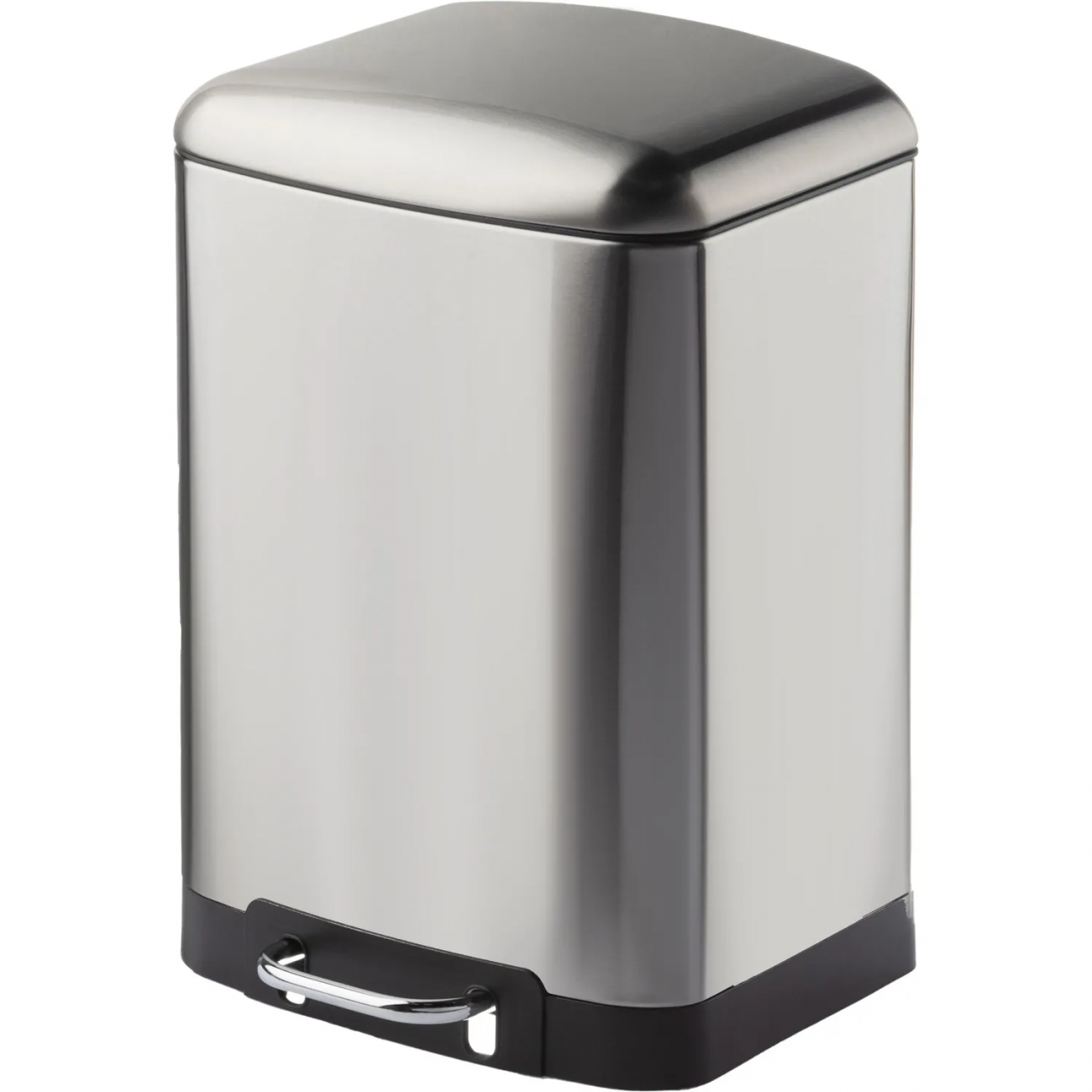 Ведро мусорное с педалью и доводчиком Luscan 12л,матов. прямоуг,нерж сталь 2153789