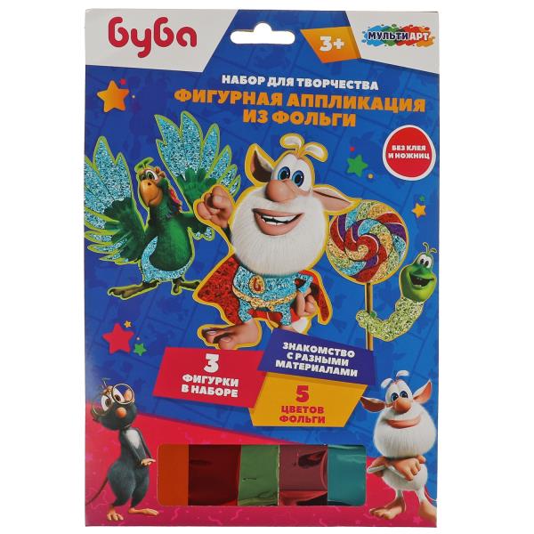 Фигурная аппликация из фольги Буба (3 шт в наборе) MultiArt FIGUREFOILART-BU2