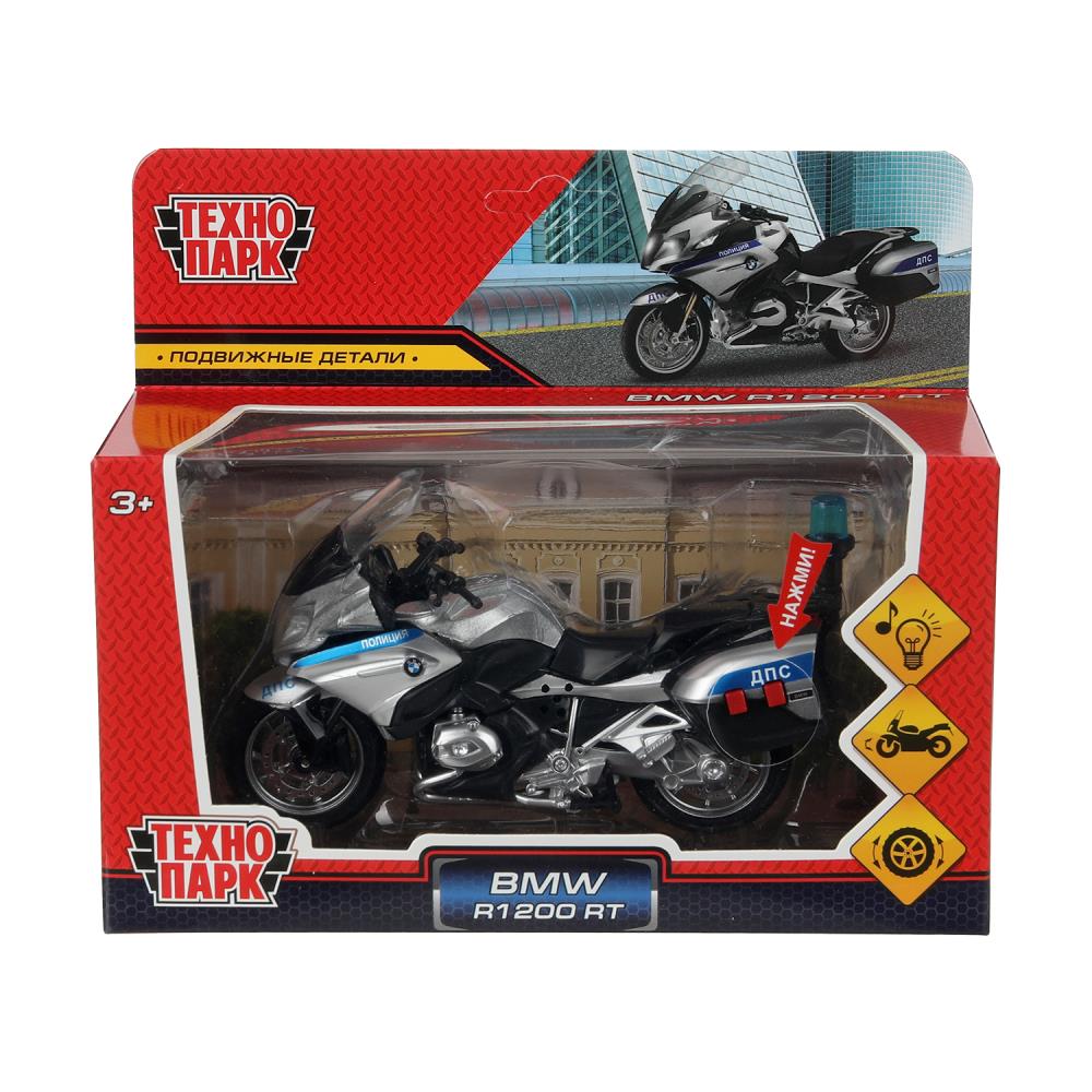 Модель металлическая свет-звук "Мотоцикл Бмв R1200 RT", 13 см. серебристый Технопарк R1200-13SLPOL-SR