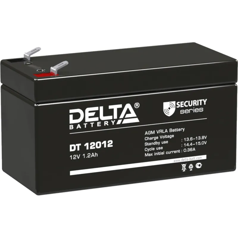 Батарея для ИБП Delta DT 12012 12В/1.2Ah, F1 (97x44x53мм) 2245413 4614010040004