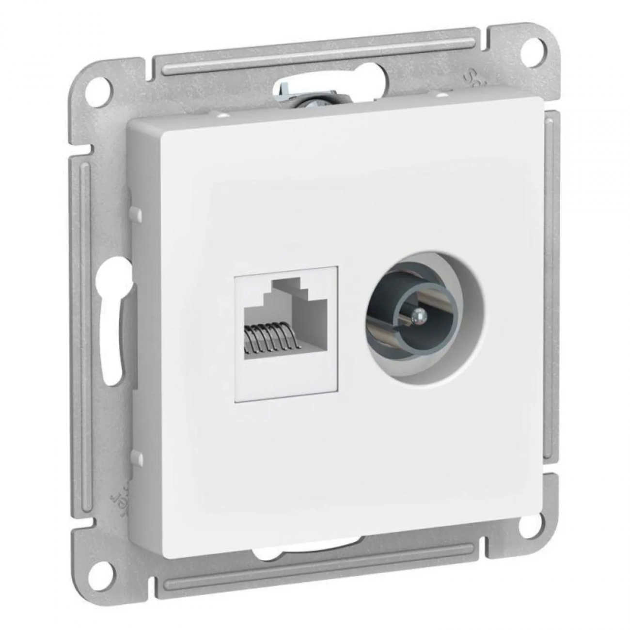 Розетка 2-ая TV+комп. RJ45 кат. 5Е SE AtlasDesign Белый (ATN000189) Schneider Electric 1536148
