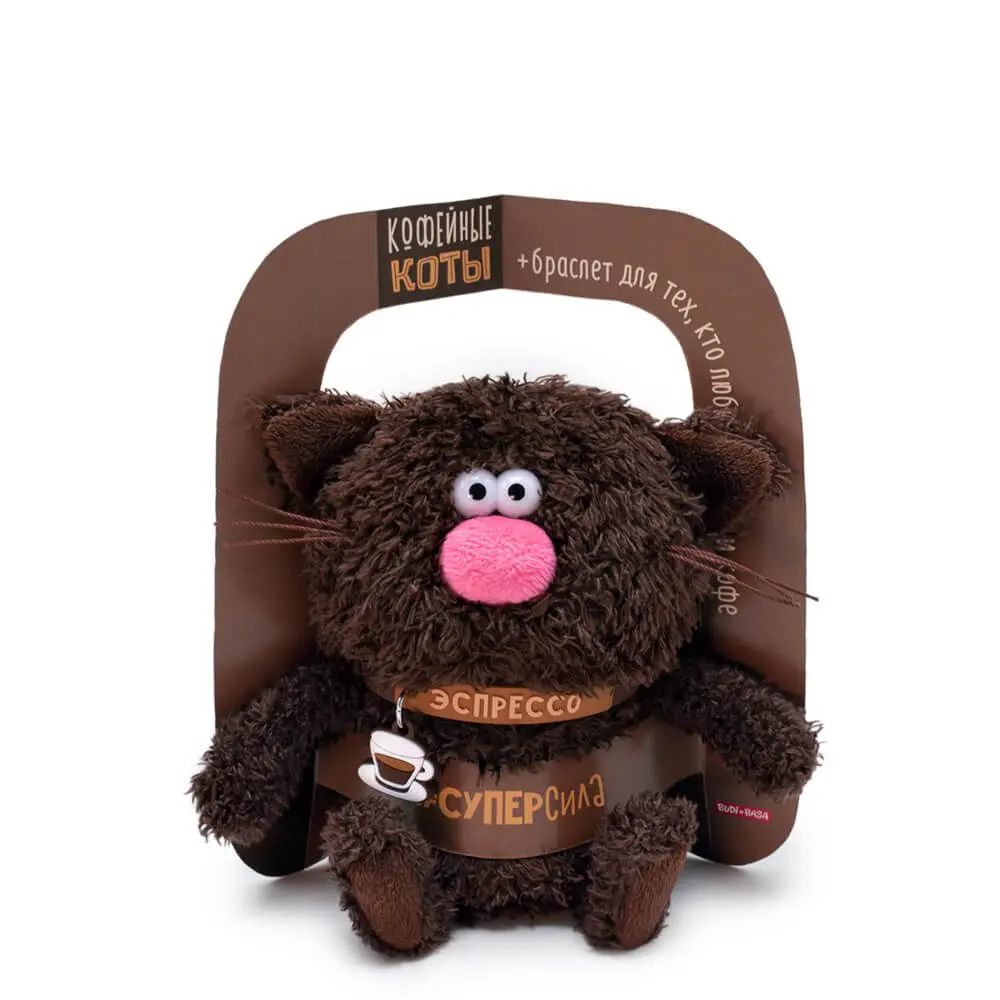 Мягкая игрушка BUDI BASA Кофейные коты. Кот Эспрессо Суперсила 12 см CCat12-10