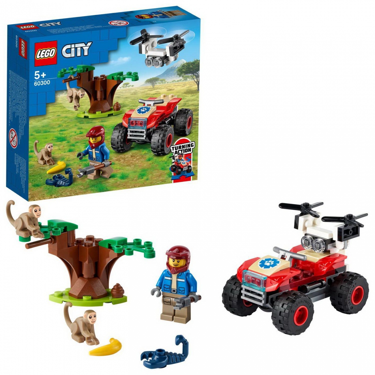 Конструктор LEGO City Wildlife Спасательный вездеход для зверей 60300-L