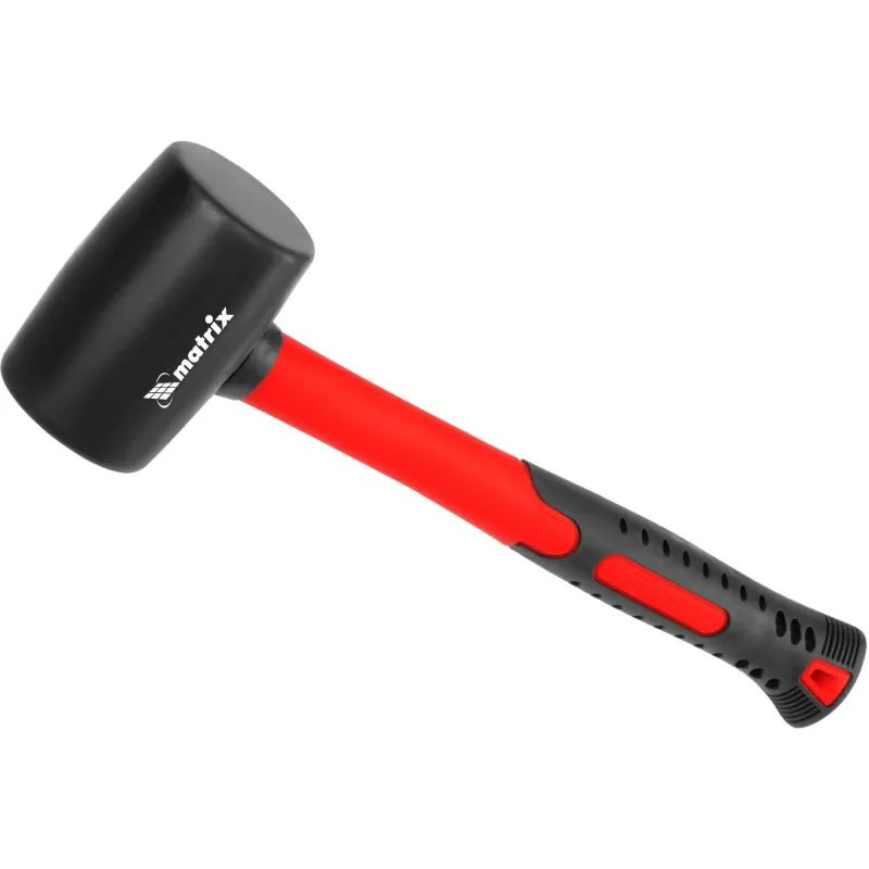 Киянка резиновая 225 г черная резина фибергласовая рукоятка Matrix 11175 1240960