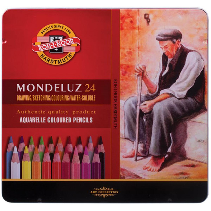 Карандаши акварельные цвет. Koh-I-Noor MonduluzOldMan 24цв/наб 3724024001PL 1545358