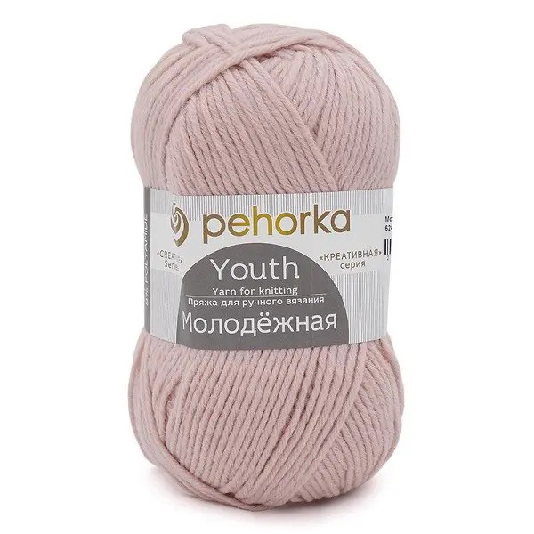Пряжа ПЕХОРКА Молодёжная 280м/200г цвет 868-Пудра 2125378680