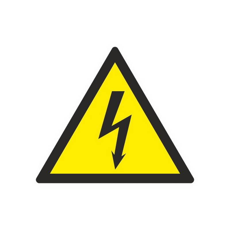 Знак безопасности W08 Опасность поражения эл.током (плёнка,200х200) Технотерра 203999
