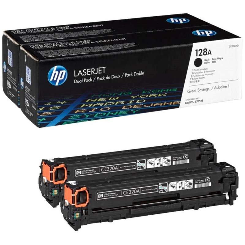Картридж лазерный HP 128A CE320AD чер. для СLJ CP1525/CM1415 (2шт/уп) 310326
