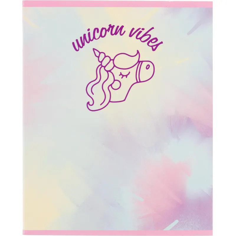 Тетрадь общая А5 48л Enjoy единорог,клет,скреп, ВД-лак №1 School 1819938