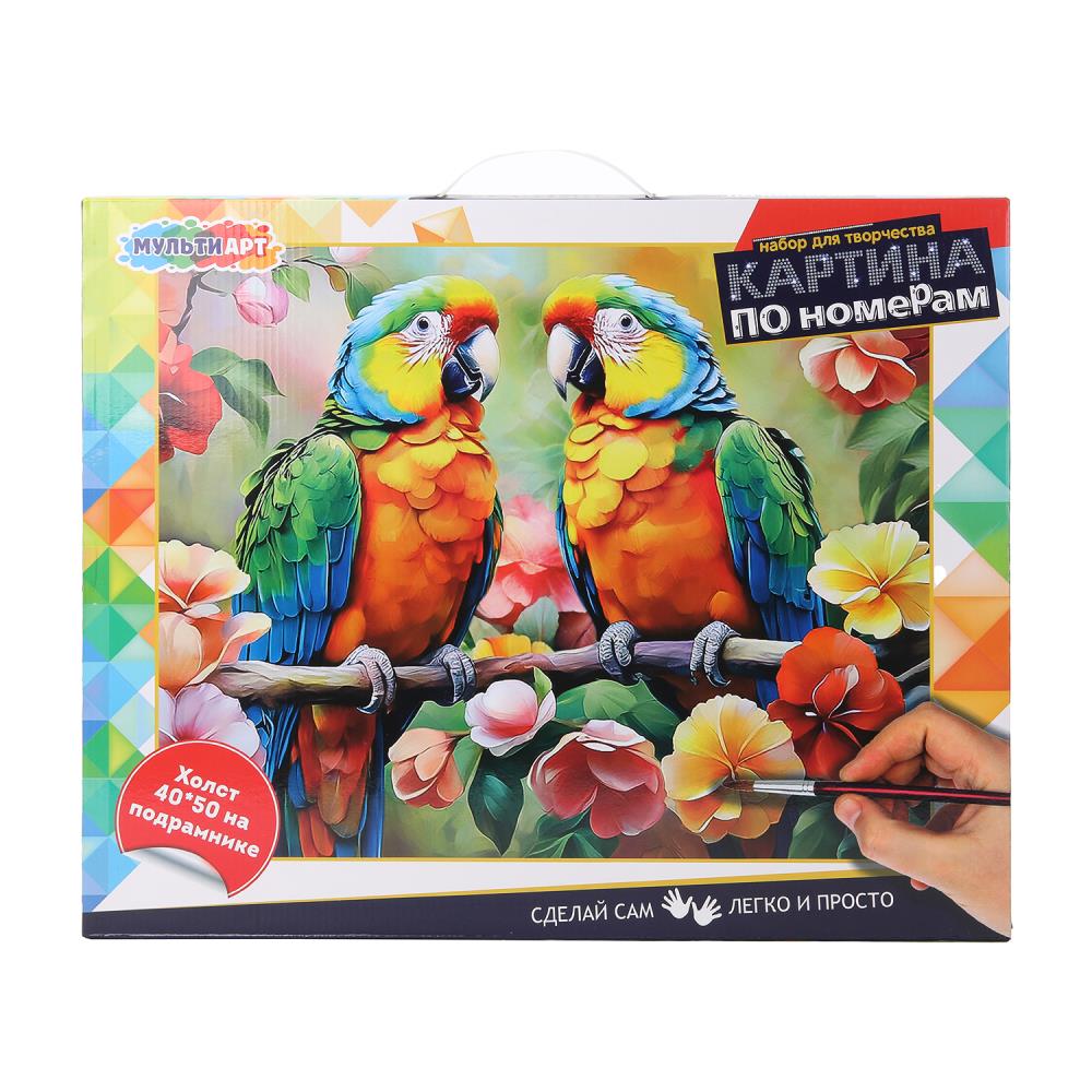 Холст по номерам 40х50 см. "Попугаи" MultiArt CANV40X50-117534