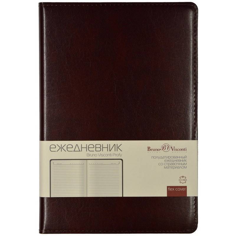 Ежедневник полудатированный коричн,A5,152х222мм,416 стр,Br.V.PROFY Bruno Visconti 257575