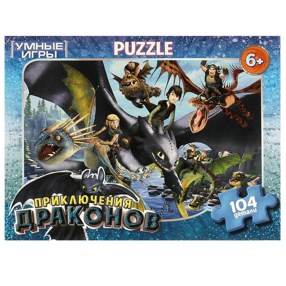 Пазл Приключения драконов, 104 детали . Умные игры 4660254451407