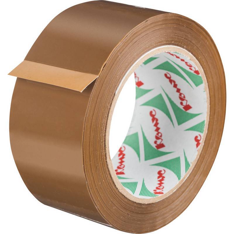 Клейкая лента упаковочная Комус 50мм х 100м 50мкм коричневая 164284