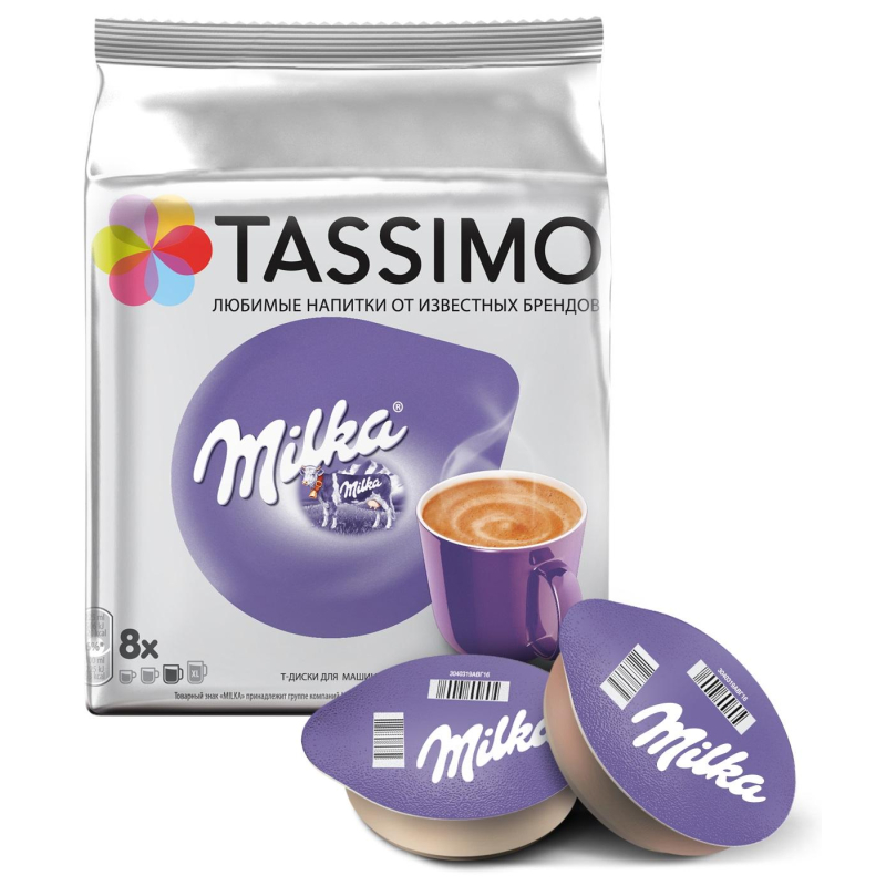 Шоколад в капсулах Tassimo Milka 8 порций 406345