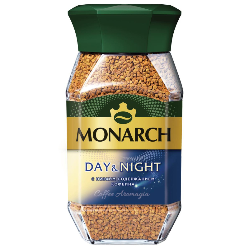 Кофе растворимый декофеинизированный Monarch Day&Night, 95гр ст/б 1722051 4000688