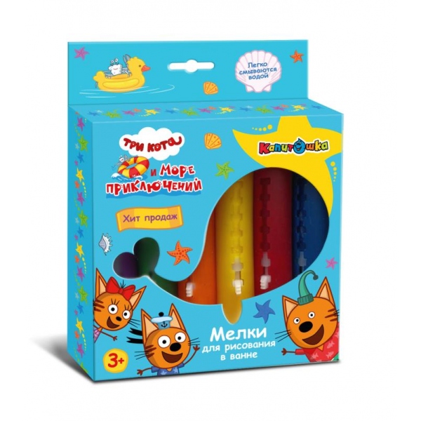 Мелки для рисования в ванной Три кота Играем Вместе SEW-STAR02 (48)