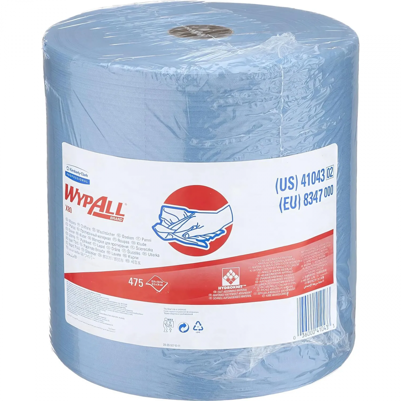 Материал протирочный нетканый WypAll X80 голубой 475л/рул 8347 Kimberly-Clark 1596885