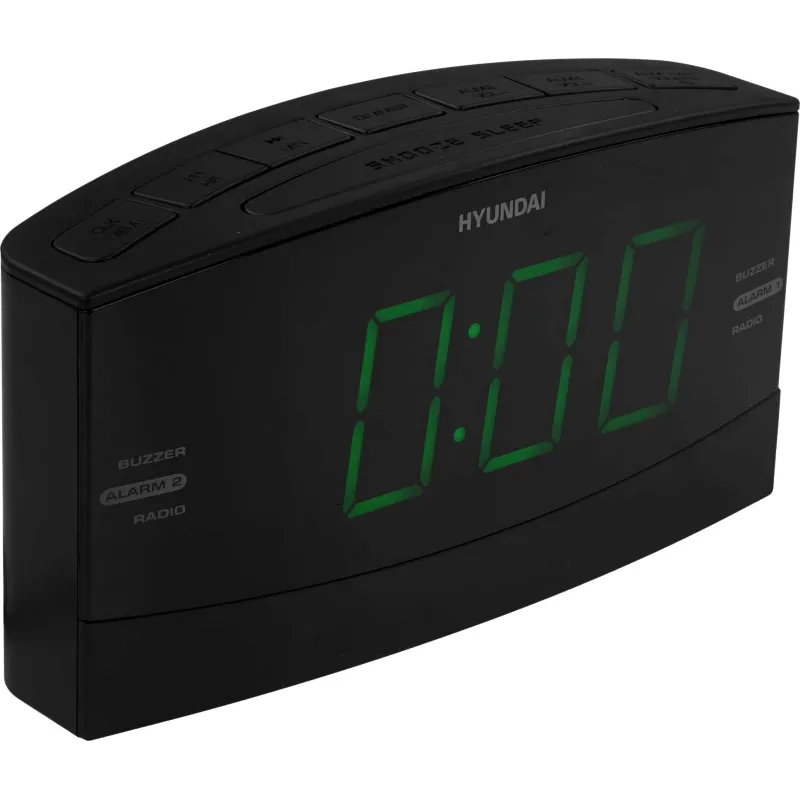 Радиобудильник Hyundai H-RCL238 черный LCD подсв:белая часы:цифровые FM 2357267